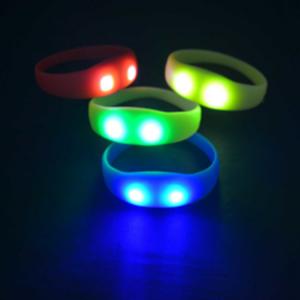 Night Run Motion Activated Light up Controllable Concert LED Silicone Glow Bangle Bracelet Concert Wristband for sale