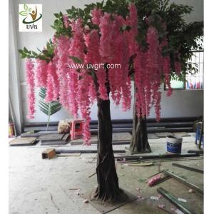 UVG unique wedding ideas decorative small artificial wisteria blossom indoor silk trees for sale WIS019