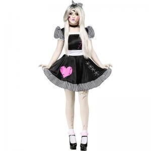 China Style Female Ghost Doll Halloween Party Cosplay Costume for Stage Dancerwear in Black supplier