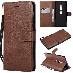 China Sony XZ2 Pure Color Leather Wallet Protective Case with Card Slots supplier
