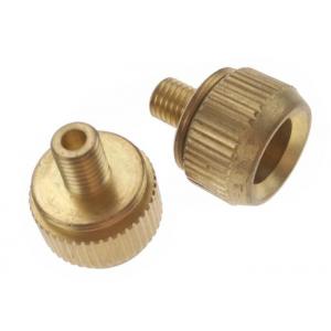 China Golden Brass Machining Metal Parts Knurled Head Push Button Nut M6 for Electronics supplier
