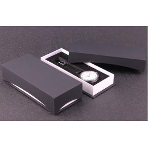 China Luxury Paper Wrist Watch Packaging Box , Black Personalized Mens Watch Box supplier