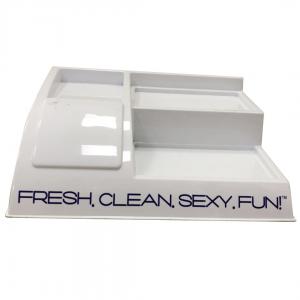 White PS Custom Pop Display ,  Cosmetic Vac Form Tray Polystyrene