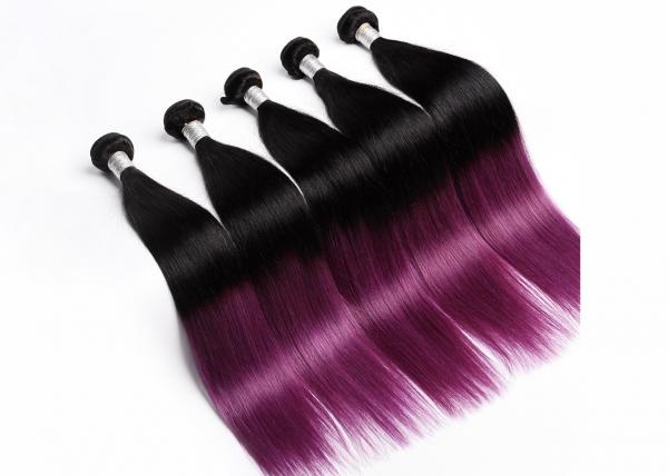 Purple Remy Human Hair Extensions , No Shedding 100g Remy Hair Extensions