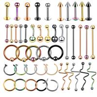 China Steel Belly Button Piercings Segment Ring Nose Ring Lip Eyebrow Piercings Industrial Barbell Body Jewelry Piercing on sale