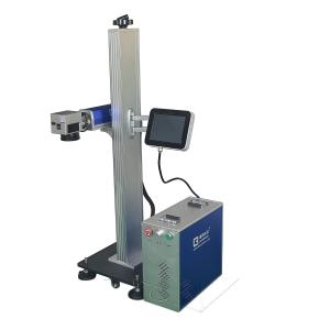 Máquina en línea de la marca del laser del vuelo del CO2 y máquina de la impresión por láser en la botella del ANIMAL DOMÉSTICO o de la PC, paquete de la comida.