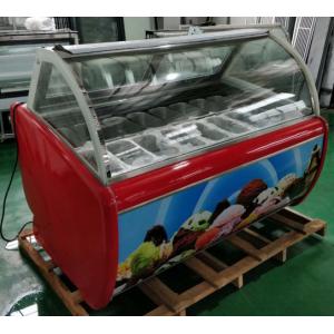 Commercial Hard ice cream showcase italian gelato glass display case fruit Ice cream display cabinets