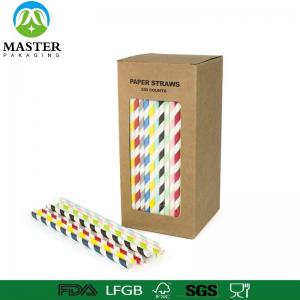 Biodegradable drinking Paper Straws with kraft box packed