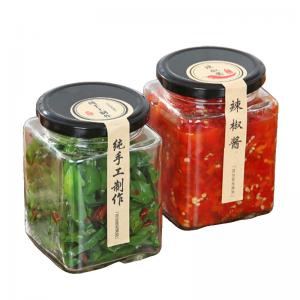 Square Glass Jam Jar For Jelly Storage Leak Proof Plastisol Lined Lids Multi Volume