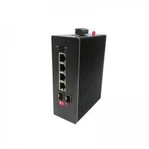 Industrial Wall Mount Ethernet Switch Managed Gigabit Switch 6 Port 48V - 54V DC