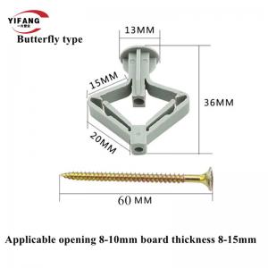 China 13*36mm Aircraft Type Plastic Wall Anchors Gypsum Wall Plug OEM Available supplier