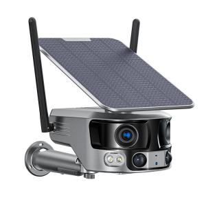 China 4K 4G LTE Cellular 4G Solar Camera Wireless With Solar Panel Dual Lens supplier