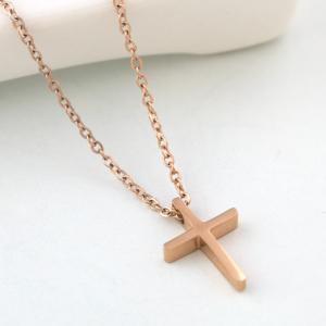 China Rose gold necklace with Stainless Steel, Cross necklace, Cross Pendant Necklace supplier