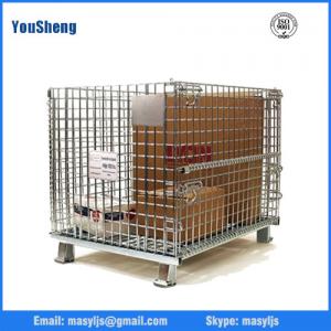 Galvanized wire mesh cage storage, folding wire container, bins, wire stacking baskets