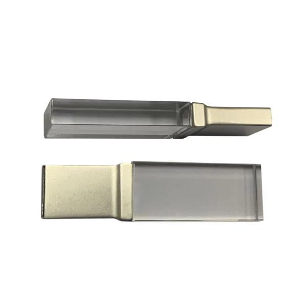 MINI UDP Flash USB Stick 2.0 Acrílico transparente con el logotipo grabado en la parte de cristal grande