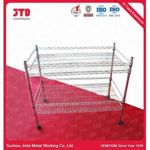 China 1000mm Wire Display Shelving 100kgs Two Layer Dish Rack supplier
