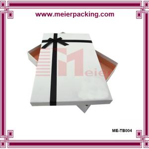 China Bespoke big size grey paper white printing bridesmaid dresses packaging Box with bow tie supplier