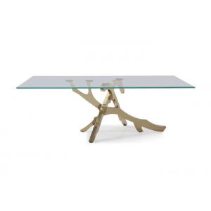 China Special Design Stainless Steel Glass Table , Stainless Steel Dining Table CE Approved supplier