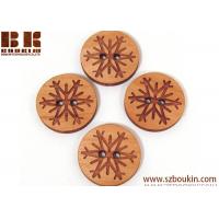Snowflake Wooden Buttons - Engraved Laser Cut Wood Buttons beautiful snowflake design