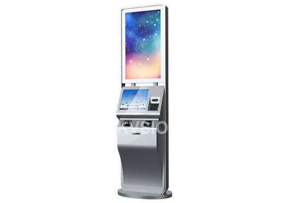 32 Inch Dual Screen Check In Kiosk , Electronic Kiosk Systems Self Ordering