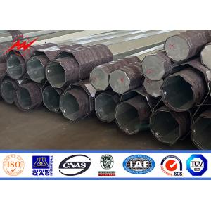 Galvanized Steel Electrical Power Pole Bitumen 20m With Cross Arms ISO 9001