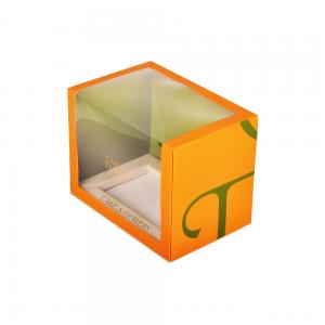 Rectangle Custom Cake Boxes With Window 350g Coated Paper Material