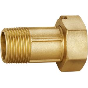 China 3001 Brass Water Meter Valve Part Male Threads x Flex. Female Threaded Hexagon Nut Coupling Sizes DN15 DN20 DN25 DN32 wholesale