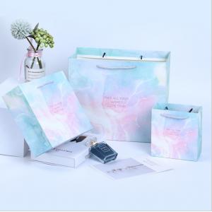 China Marble Pattern Business Gift Paper Bag Portable Shopping Clothing Packaging Bag supplier