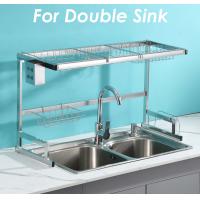 China 2 Tier Dish Dryer Rack Over Sink  , Polishing Double Sink Drying Rack ODM on sale