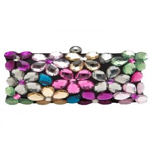 China Beautiful Acrylic Flower Evening Clutch Bags Multi Coloured Embellished For Mini Party supplier