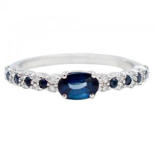 China Trendy S925 Sterling Silver Natural Jewelry Sapphire CZ Ring Simple Design For Ladies supplier