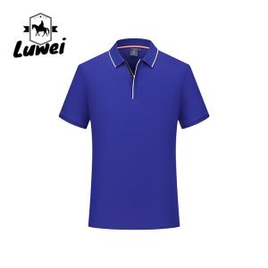 China Knitting Embroidery Short Sleeve Polo T Shirts Cotton Button Turn Down Collar supplier