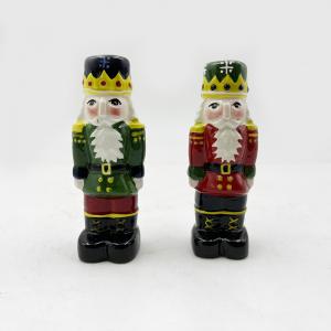 Christmas Salt And Pepper Set Novelty Ceramic Santa Claus Shaker Pots For Kitchen Decorations