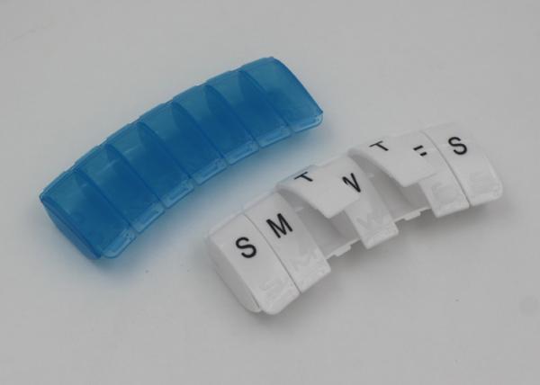 Small Plastic Pill Box Weekly Organizer With Braille And Logo Printing For Blind