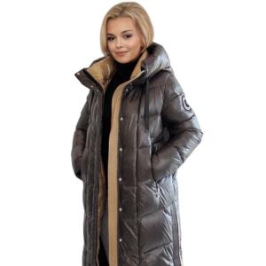 China FODARLLOY Solid Color Down Jacket Hooded Long Winter Coats Jackets For Women 2022 supplier