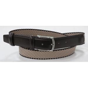 Coffee PU Tip / Loop Mens Stretch Belts In Mixed Colors Nickel Satin Buckle Available