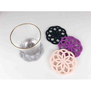 China Flower Shape Thick Felt Coasters Potholder Naturally Water Absorbent wholesale