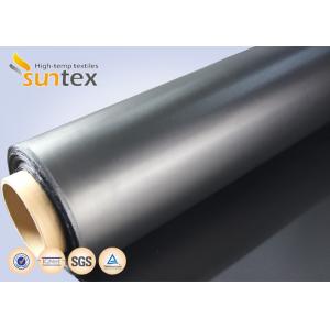 China Air Condition System Chemical Resistant Fabric For Flexible Duct Connector Neoprene Black Fiberglass Fabric supplier