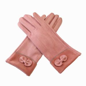 China Stylish Pink Polyester Windproof Warm Gloves Outdoor Work supplier