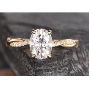 Mossianite 2.5ct Oval Engagement Ring 18K Rose Gold Material