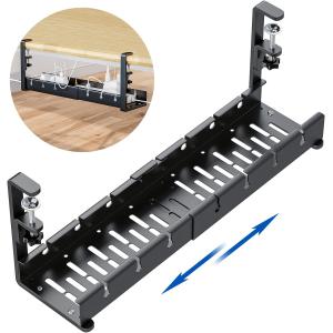 No Drill Steel Desk Cable Tray for Organizing Cables White Wire Cable Tray Cable Tray