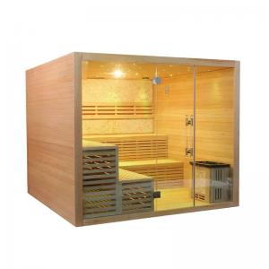 Traditional Steam Stove Sauna Room Premium Hemlock Indoor Dry Steam Sauna Cabin