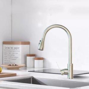 Brushed Surface Single Handle Kitchen Mixer Stainless Steel Kitchen Faucet Accessories