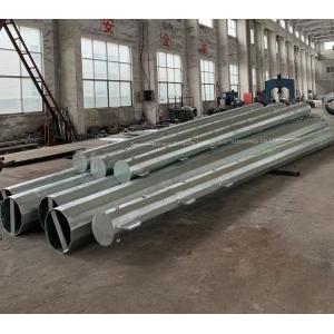 Hot Dip Galvanized Dodecagonal Steel Pole Q355 18.2M With Anchor Bolt System