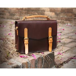 China LH-62-3 Handmade Handbags Vintage Briefcase Genuine Leather Ladies Bags supplier