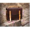 China Brown Vintage Handbags for Lady Leather Briefcase Leather Satchel Bag wholesale