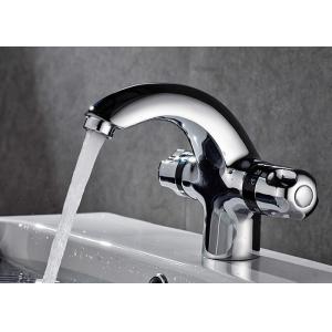 ROVATE Chrome Finished Bathroom Sink Taps , Deck Mount Faucet Dual Handles