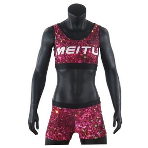 China Anti - Static Cheer Dance Clothes Bra And Shorts Uniform For Female supplier