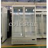 China Display refrigerator freezer 1000L double glass doors drink cooler fridge showcase wholesale