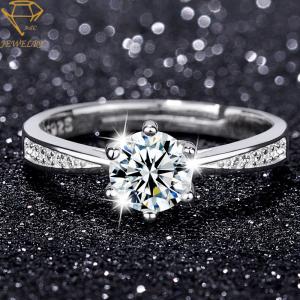 China Adjustable Womens Sterling Silver Diamond Wedding Rings supplier